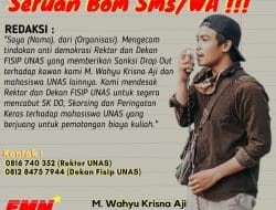 Kecaman Atas Sanksi D.O Wahyu Krisna Aji Oleh Rektor UNas Terus Mengalir !