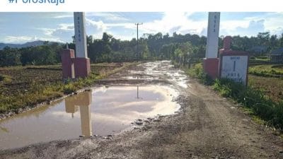 Viral di Media Sosial! Jalan Rusak Dikeluhkan Oleh Warga Desa Raja, Pemerintah Diminta Perhatiannya
