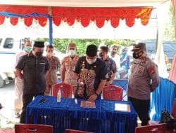 Forkopimcam Ajangale Sambut Kunjungan Bupati Bone di Posko Penyekatan
