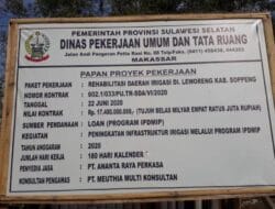 Penanggung Jawab Proyek Irigasi di Leworeng  Soppeng Sisakan Banyak Utang, Supplier Mengeluh