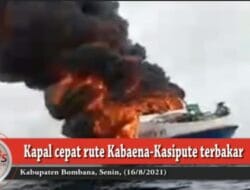 Kapal Cepat Rute Kabaena-Kasipute Terbakar