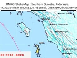 Gempa Berkekuatan (M) 6,7 Mengguncang Nias Selatan