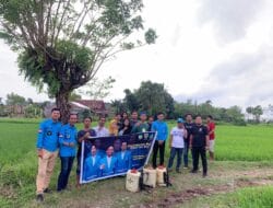 KNPI Gowa Lakukan Penyemprotan dan Bagikan Pupuk Organik di Gowa