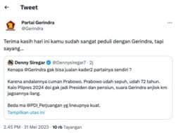 Akun Twitter Partai Gerindra Respon Denny Siregar