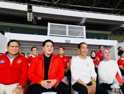 Momen Akrab Prabowo Nonton Pertandingan Indonesia vs Argentina Bersama Jokowi dan Erick Thohir