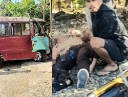 Motor vs Mobil Mikrolet Bertabrakan di Lapri, Korban Terluka Parah