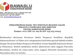 Hasil CAT Calon Panwascam Bone Disoal, Begini Kata Bawaslu