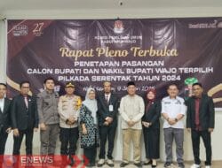 KPU Wajo Tetapkan Ar Rahman Sebagai Bupati dan Wakil Bupati Terpilih