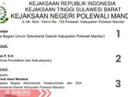 3 Pejabat Pemkab Polman Diminta Kejari Klarifikasi Pengelolaan Anggaran