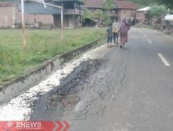 Belum Setahun Dibangun, Proyek Jalan Rp2,5 M di Polman Sudah Rusak