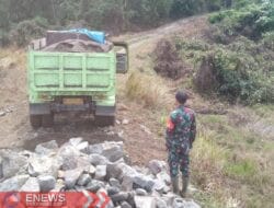 Material Pasir dan Batu Mulai Didistribusikan ke Lokasi TMMD Kodim 1406/Wajo