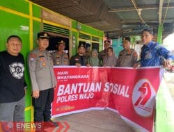Hut Bhayangkara ke-79, Polres Wajo Salurkan 50 Paket Sembako