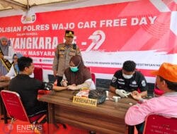 HUT ke-79 Bhayangkara, Polres Wajo Buka Layanan Publik Gratis di CFD Sengkang