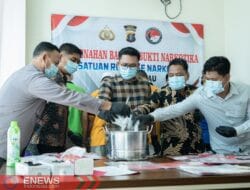 Polres Berau Musnahkan Sabu 851,79 Gram