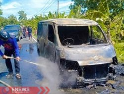 Mobil Pengangkut Uang Bank BUMN Terbakar di Polewali Mandar