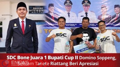 SDC Bone Juara 1 Bupati Cup II Domino Soppeng, Sekcam Tanete Riattang Beri Apresiasi