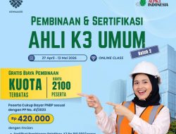 Kemnaker Buka Pembinaan dan Sertifikasi K3 Gratis Batch 2 untuk 2.100 Peserta