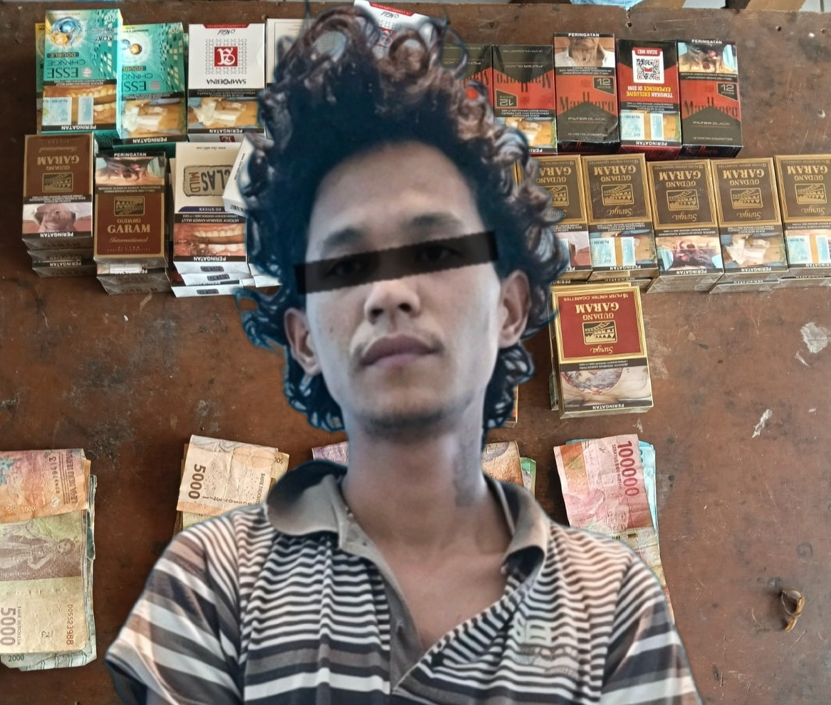 Ketgam: Terduga pelaku pencurian kios di Kecamatan Lappariaja diamankan polisi bersama barang bukti berupa uang tunai dan sejumlah bungkus rokok hasil curian.