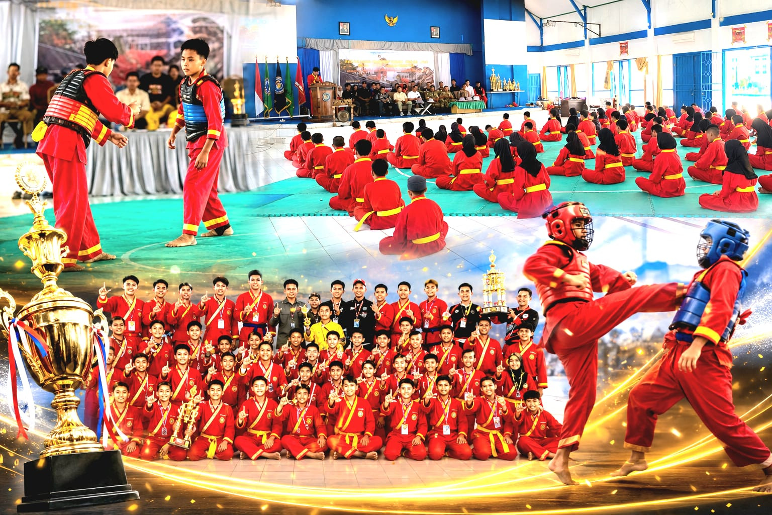 Ketgam: Kejuaraan Pencak Silat Tapak Suci UNIM Bone Championship 1 Tahun 2026 berlangsung meriah di Aula Universitas Muhammadiyah Bone, diikuti 120 pesilat dari empat daerah di Sulawesi Selatan dan Sulawesi Tenggara. (Dok. Gafur)