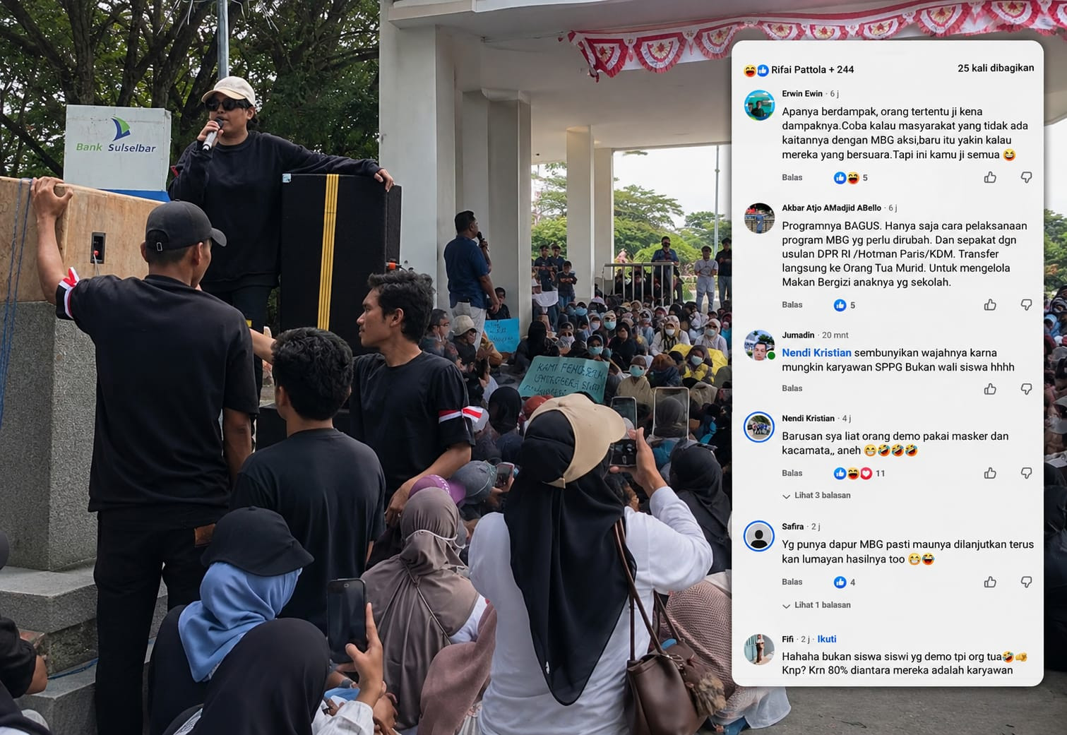 Foto: Aksi demonstrasi dukung MBG di Mamuju, Sulbar.
