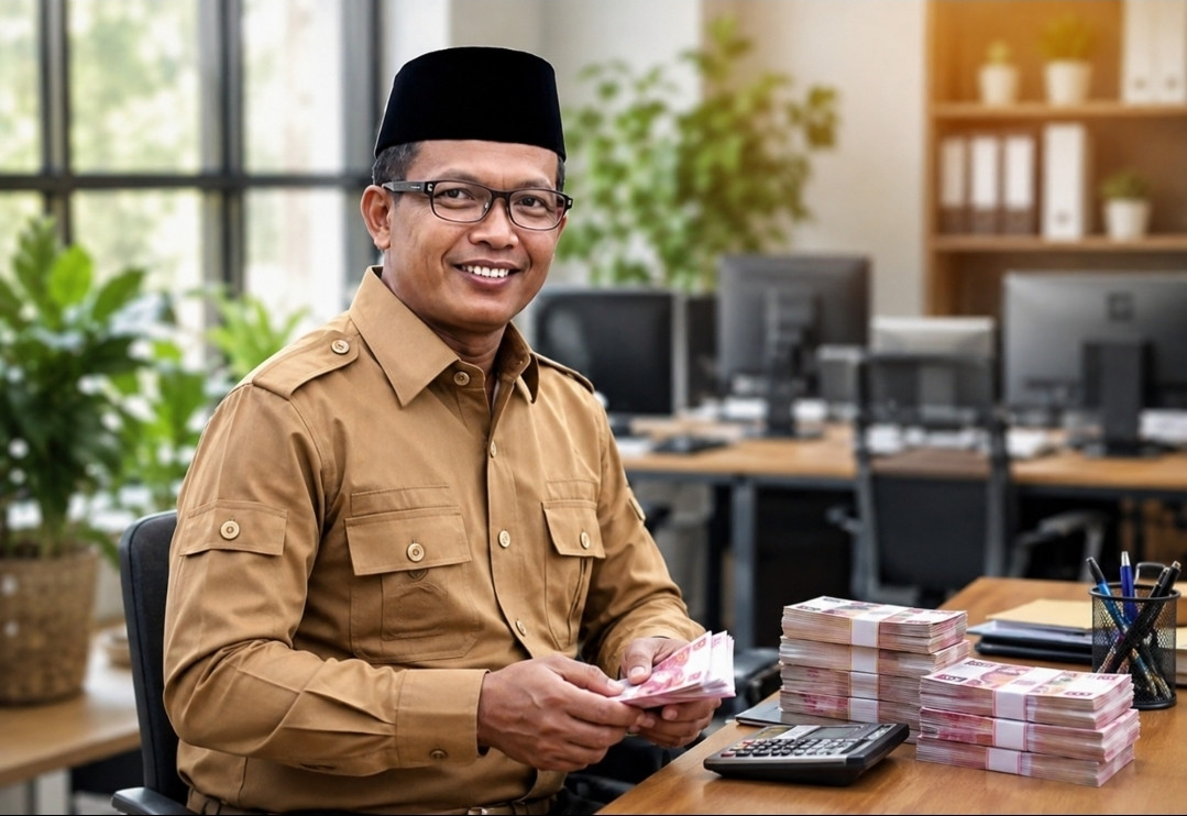 Ketgam: Ilustrasi Bupati Polewali Mandar, Samsul Mahmud, terkait kebijakan Pemerintah Kabupaten Polewali Mandar yang mulai menyalurkan Gaji ke-13 bagi ASN dan PPPK Tahun Anggaran 2026 dengan alokasi anggaran lebih dari Rp35 miliar. (Ilustrasi/Enews Indonesia)