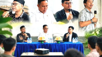 Ketgam: Wakil Bupati Bone Andi Akmal Pasluddin bersama akademisi dan narasumber saat membuka sekaligus mengikuti kegiatan Sekolah Kebangsaan yang diselenggarakan Fakultas Ilmu Sosial dan Hukum (FIS-H) Universitas Negeri Makassar (UNM) di Bunir Coffee, Kabupaten Bone, Sabtu (11/7/2026). Kegiatan ini bertujuan memperkuat kesadaran kebangsaan dan kepemimpinan pemuda berbasis kearifan lokal.