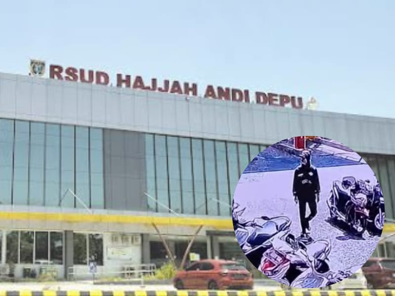 Foto: RSUD Hajja Andi Depu, Polman dan hasil tangkapan layar CCTV saat terduga pencuri motor melakukan aksinya.