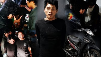 Ketgam: Tim URC Resmob Polres Bantaeng menangkap terduga pelaku pencurian sepeda motor beserta barang bukti dalam pengungkapan kasus curanmor di Desa Biangkeke, Kecamatan Pajukukang. (ENews)