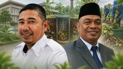 Ketgam: Kepala DLH Wajo Andi Fakhrul Rijal (PDH putih) dan Kepala Dinas PUPR Wajo Ibnu Hasyim berkolaborasi mendorong penerapan biopori di fasilitas pemerintah sebagai upaya mengurangi sampah organik dan meningkatkan resapan air.