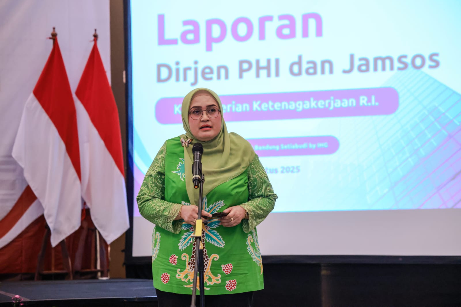Direktur Jenderal Pembinaan Hubungan Industrial dan Jaminan Sosial Ketenagakerjaan (PHI dan Jamsos) Kemnaker, Indah Anggoro Putri.