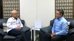 Ketgam: Sekretaris Jenderal (Sekjen) Kemnaker, Cris Kuntadi kanan saat meneeima pihak GERTANUSA Foundation di Jakarta.