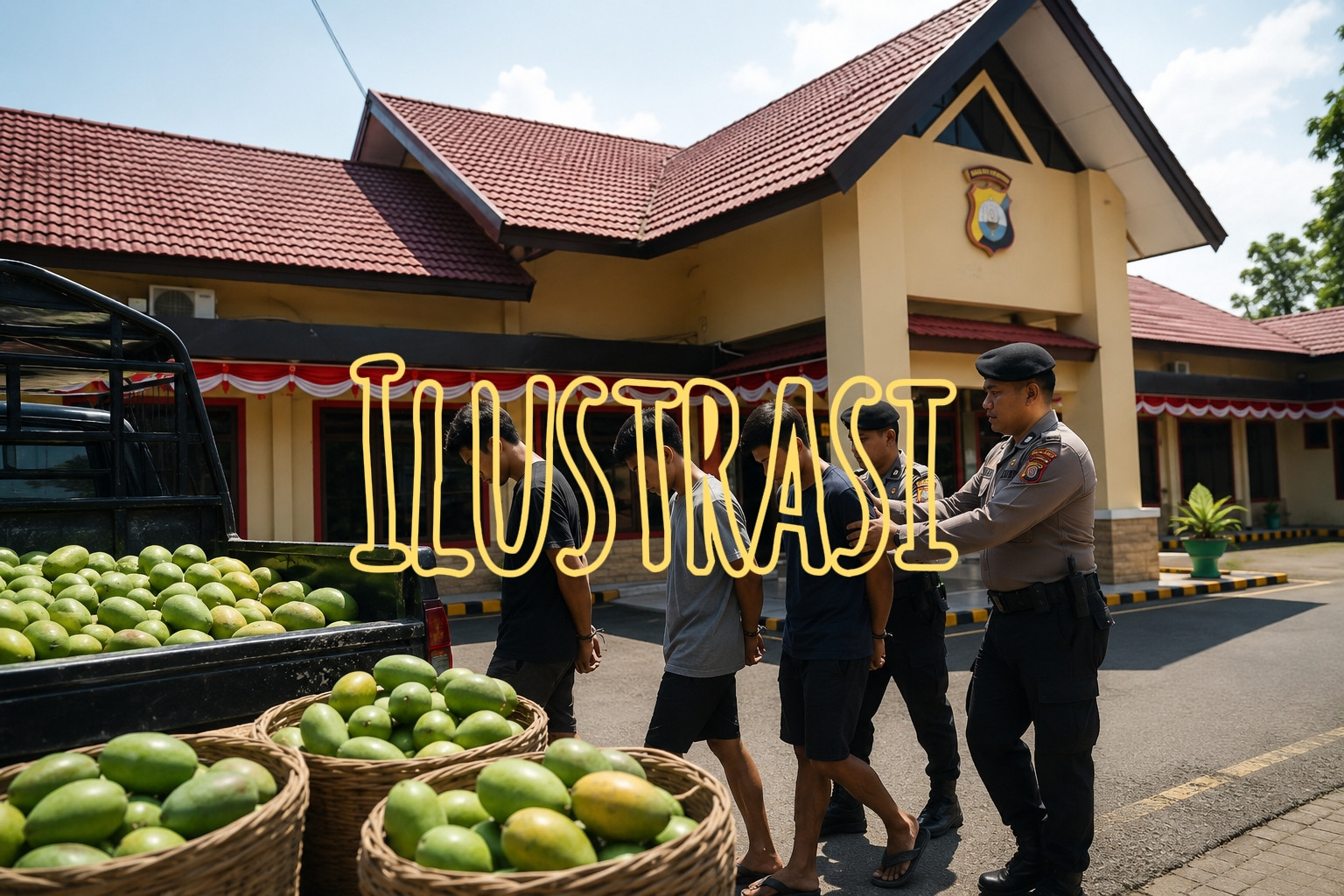 Ketgam: Ilustrasi penanganan kasus dugaan pencurian buah mangga yang masih dalam proses penyidikan di Polres Bantaeng. (ENews/AI)