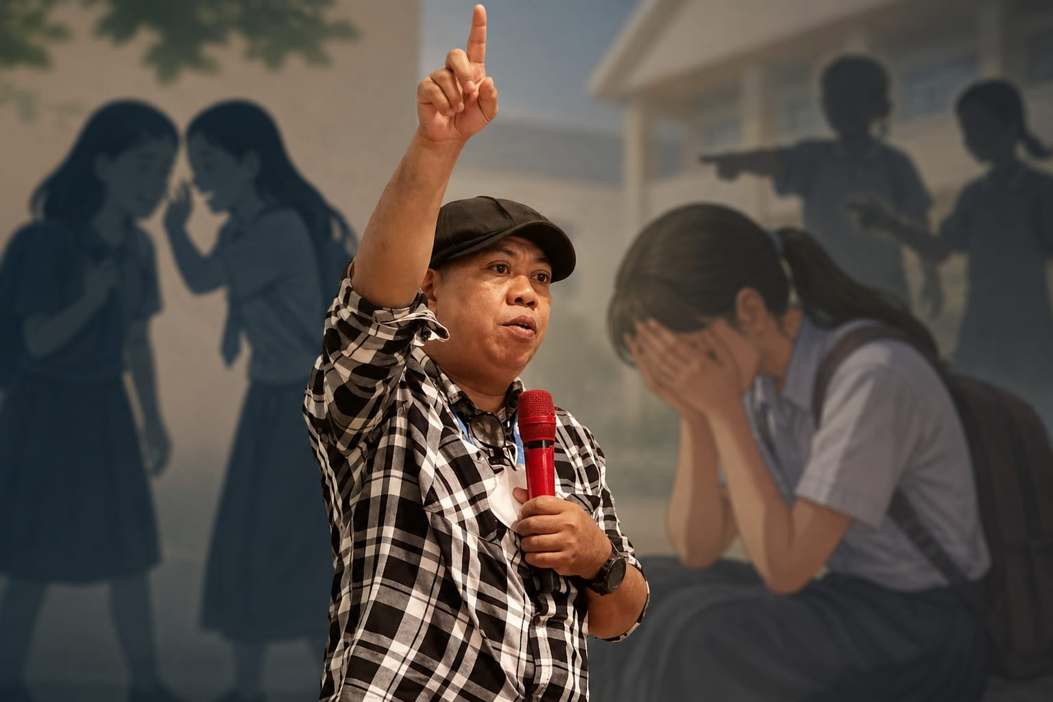 Ketgam: Makmur, Pemerhati Perempuan dan Anak Sulsel, saat menyampaikan sorotan terkait penanganan dugaan perundungan siswi SMPN 3 Makassar yang kini mendapat pendampingan UPTD PPA Kota Makassar. (ENews/AI)