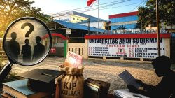 Ilustrasi polemik dugaan pengembalian dana KIP Kuliah di Universitas Andi Sudirman (Uniasman) Bone. Pihak kampus membantah tudingan, sementara ENews Indonesia tetap melanjutkan penelusuran dan menjaga kerahasiaan narasumber. (ENews/AI)