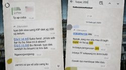 Ketgam: Tangkapan percakapan yang menjadi salah satu dokumen penelusuran ENews Indonesia terkait dugaan permintaan pembayaran Rp200 ribu kepada mahasiswa dalam polemik KIP Uniasman tahun 2025. (ENews)