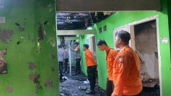 Ketgam: Petugas BPBD bersama personel terkait melakukan asesmen di lokasi kebakaran di Jalan Kandea 3 Lorong 2 dan 3, Kelurahan Baraya, Kecamatan Bontoala, Makassar, Selasa (11/8/2026). Kondisi bangunan tampak hangus dan mengalami kerusakan setelah kebakaran yang berdampak pada 37 rumah. (ENews/BPBD Makassar)
