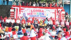 Ketgam: Bupati Sinjai sekaligus Bunda PAUD Kabupaten Sinjai Hj. Ratnawati Arif bersama jajaran menghadiri lomba mewarnai tingkat PAUD yang diikuti 200 peserta dalam rangkaian HUT ke-81 RI di Lapangan Indoor Tenis Andi Mattotorang, Sinjai, Rabu (12/8/2026).