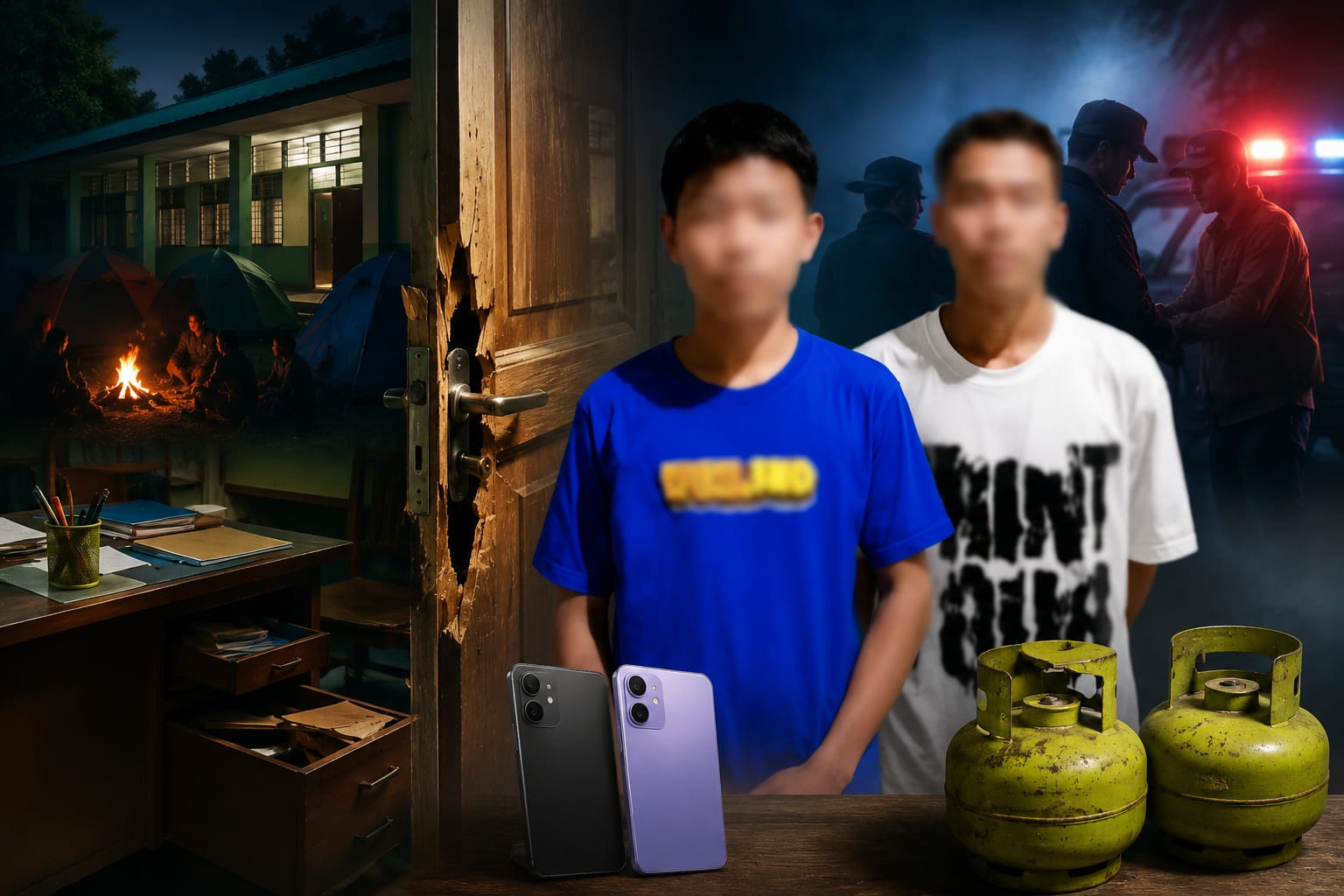 Ketgam: Dua pelajar yang diduga terlibat pencurian di MTs Guppi Salotungo diamankan polisi, sementara petugas masih mendalami rangkaian kejadian dan kemungkinan adanya pelaku lain di Soppeng. (Rani)