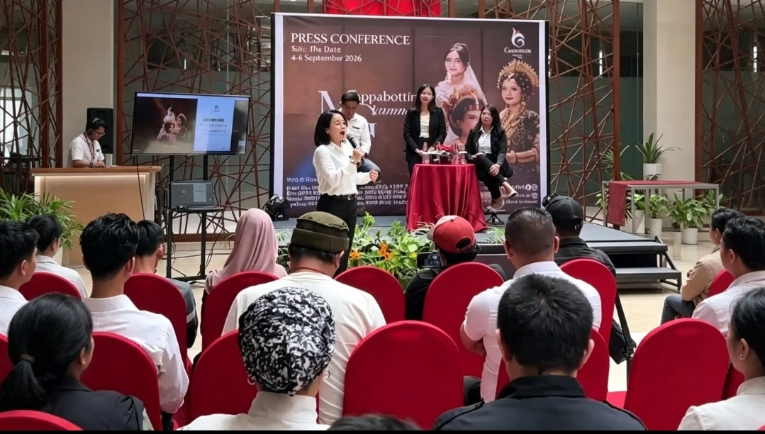 Ketgam: Konferensi pers Mappabotting Ri Gammara 2026 di Gammara Hotel Makassar, Minggu (31/8/2026). (ENews)