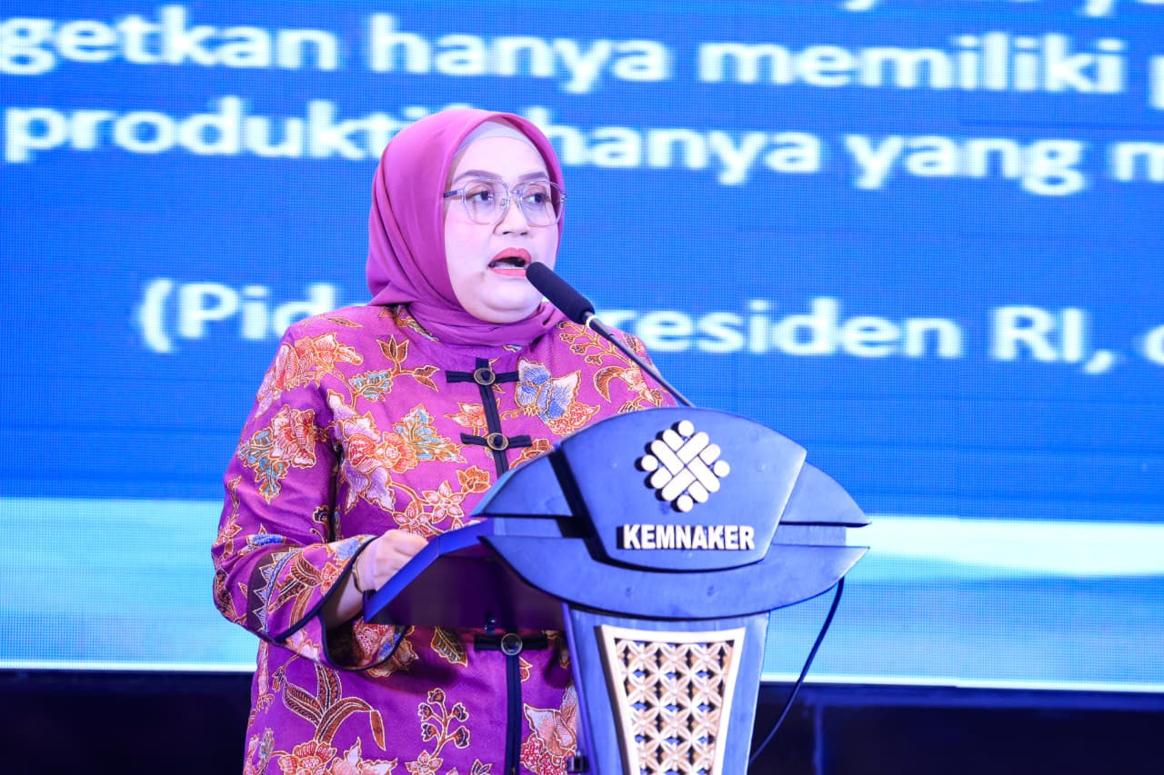 Direktur Jenderal Pembinaan Hubungan Industrial dan Jaminan Sosial Ketenagakerjaan (PHI dan Jamsos) Kemnaker, Indah Anggoro Putri. (Humas Kemnaker)