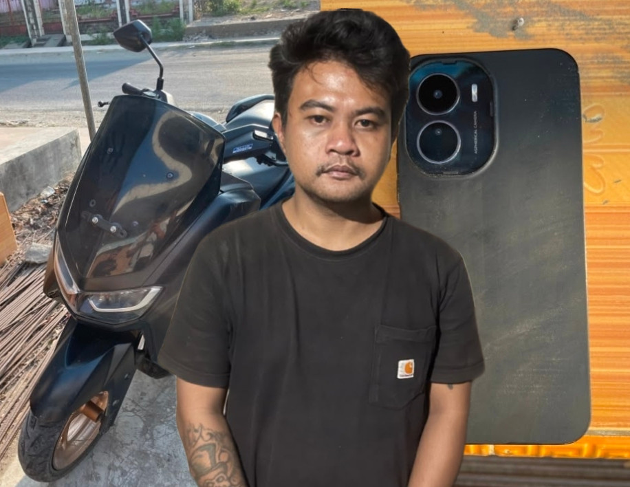 Foto: Pria bernisial YR, terduga pelaku pencurian motor di Soppeng.
