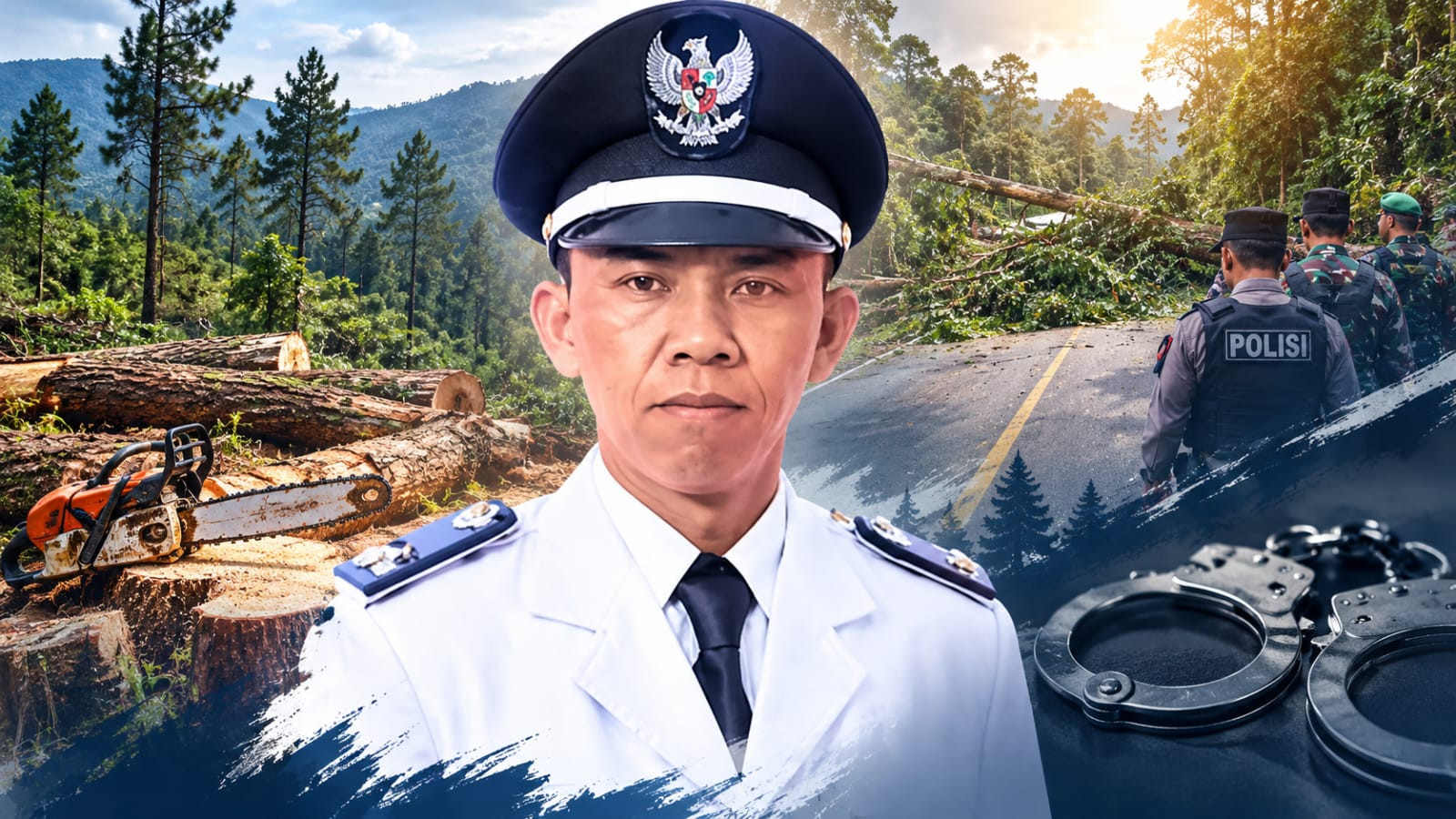 Ketgam: Kades Bonto Lojong, Subair, ditetapkan sebagai tersangka dalam kasus dugaan penebangan pohon di kawasan hutan lindung Desa Bonto Lojong, Kecamatan Uluere, Bantaeng. (Ismail)