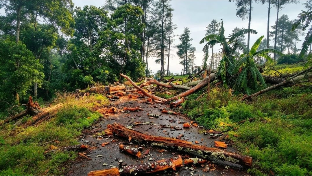 Foto: Lokasi Kades Bonto Lojobg, Sabir dan tiga rekannya melakukan penebangan pohon. (Ismail)