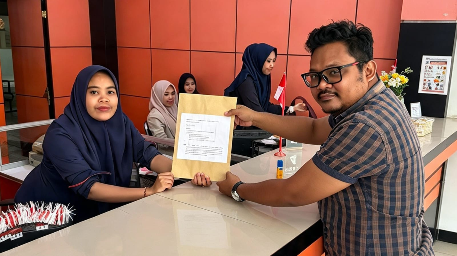 Foto: Umar Azmar saat mengirimkan notifikasi pra-gugatan Citizen Lawsuit kepada Dewan Perwakilan Rakyat Republik Indonesia (DPR RI), Jumat (9/10/2026) via POS Indonesia. (Dok. ENews)