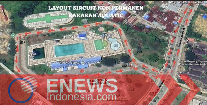Ketgam: Sirkuit yang direncanakan untuk pelaksanaan road race Kejurprov Balap Motor Seri ke-8, berlokasi di halaman Dispora, depan Kantor Polres Berau, Jalan Gatot Subroto, Kabupaten Berau, Kalimantan Timur.