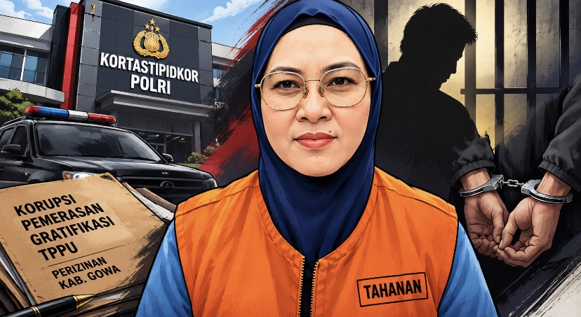 Ketgam: Ilustrasi penahanan mantan Bupati Gowa HT terkait dugaan korupsi perizinan.