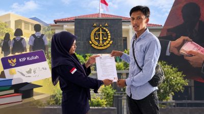 Ketgam: Aliansi Mahasiswa UNIASMAN Bone menyerahkan laporan dugaan praktik jual beli kuota KIP Kuliah ke Kejaksaan Negeri Bone untuk ditindaklanjuti. Foto: Enews Indonesia.