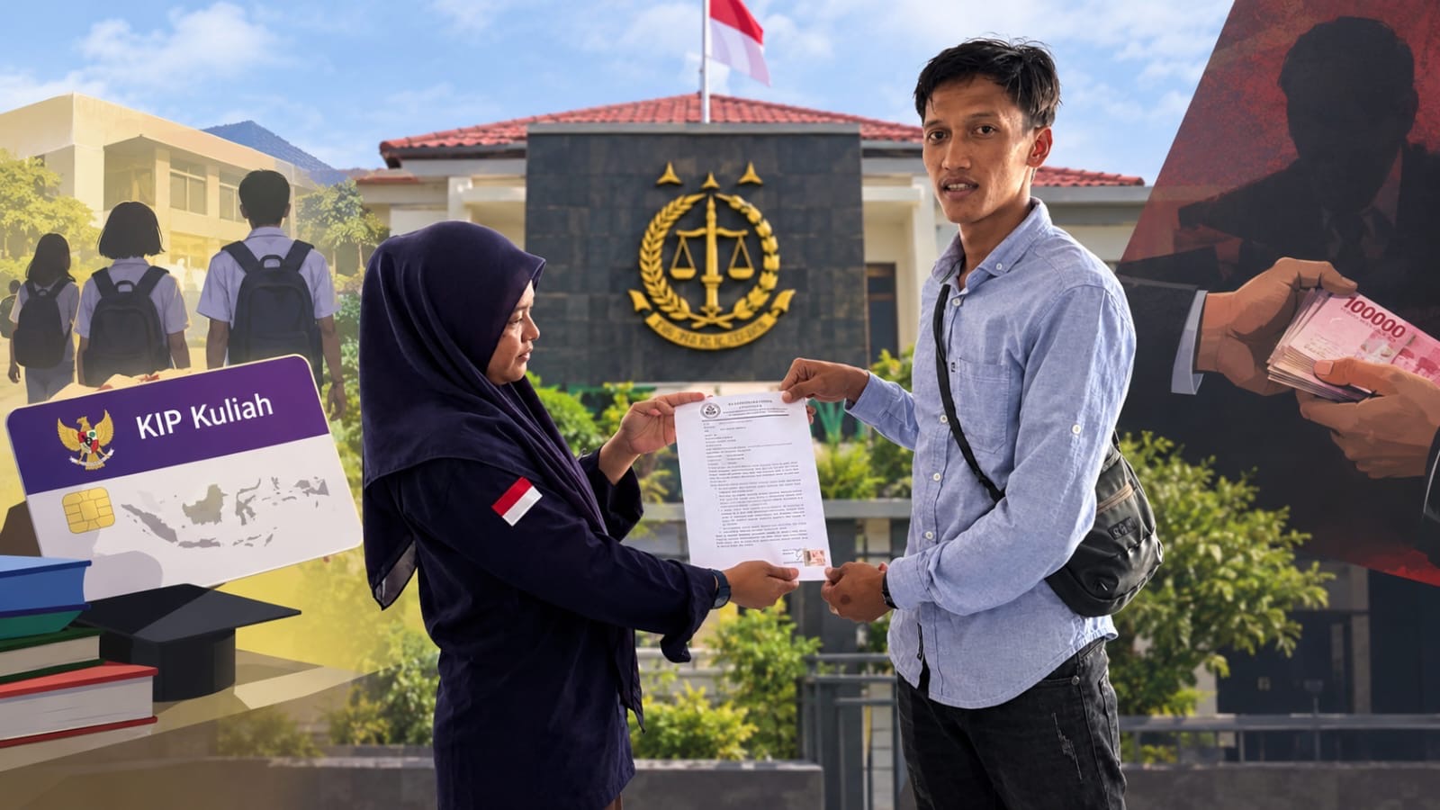 Ketgam: Aliansi Mahasiswa UNIASMAN Bone menyerahkan laporan dugaan praktik jual beli kuota KIP Kuliah ke Kejaksaan Negeri Bone untuk ditindaklanjuti. Foto: Enews Indonesia.